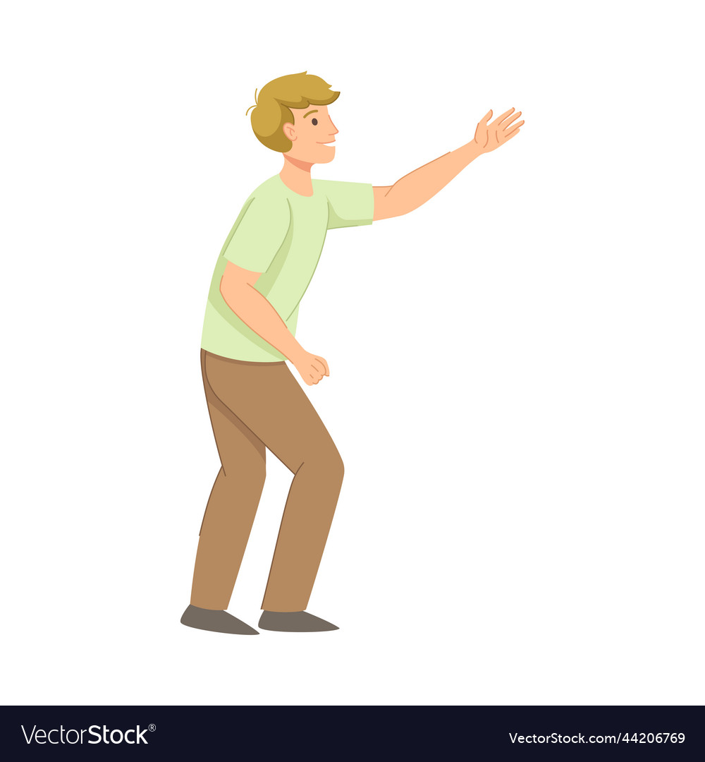 Man character walking forward pursuing goal having vector image Man character walking forward pursuing goal having