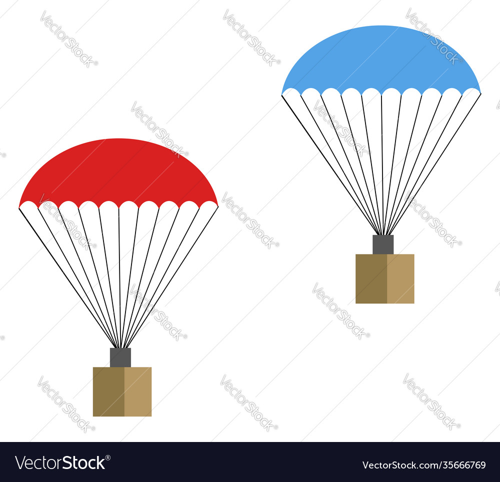 Parachute drops on a white background Royalty Free Vector