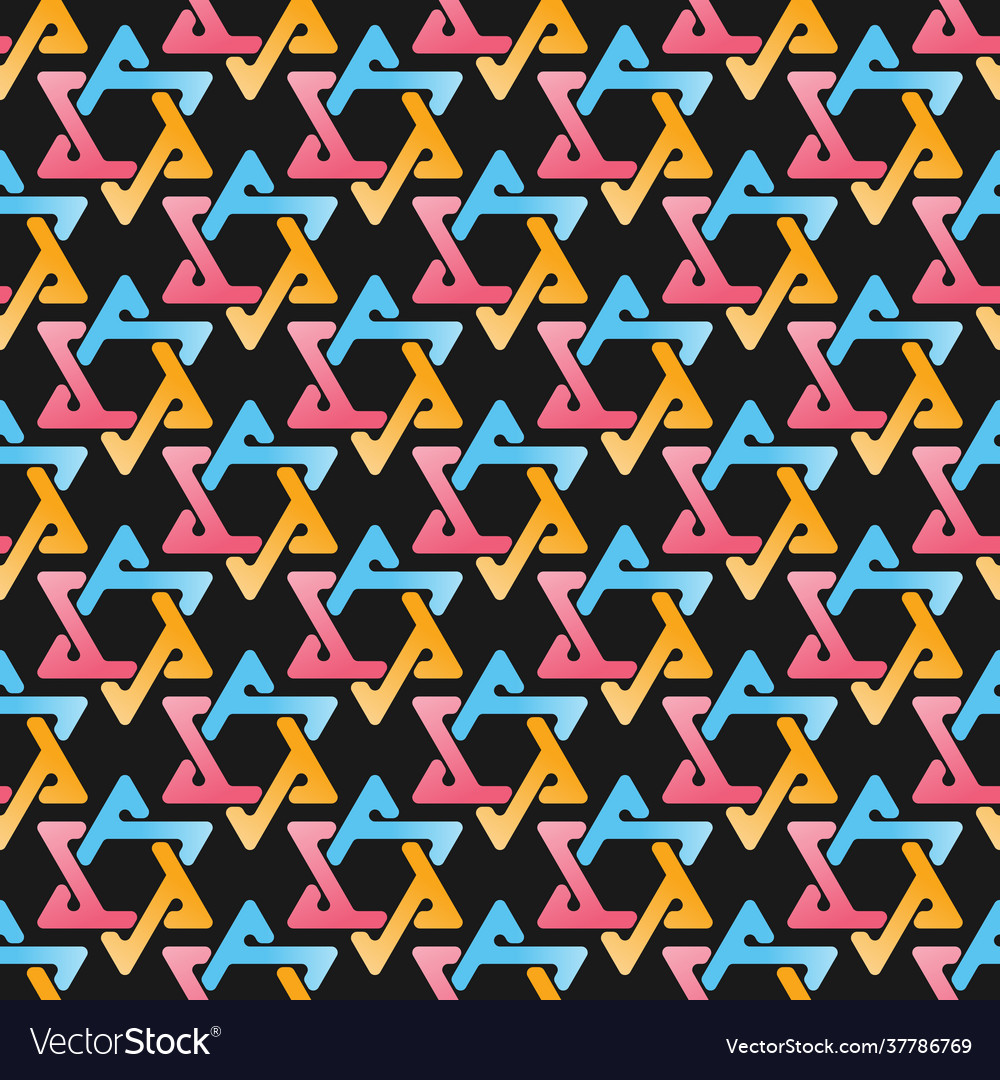 Seamless color pattern interlocking triangles vector image Seamless color pattern interlocking triangles
