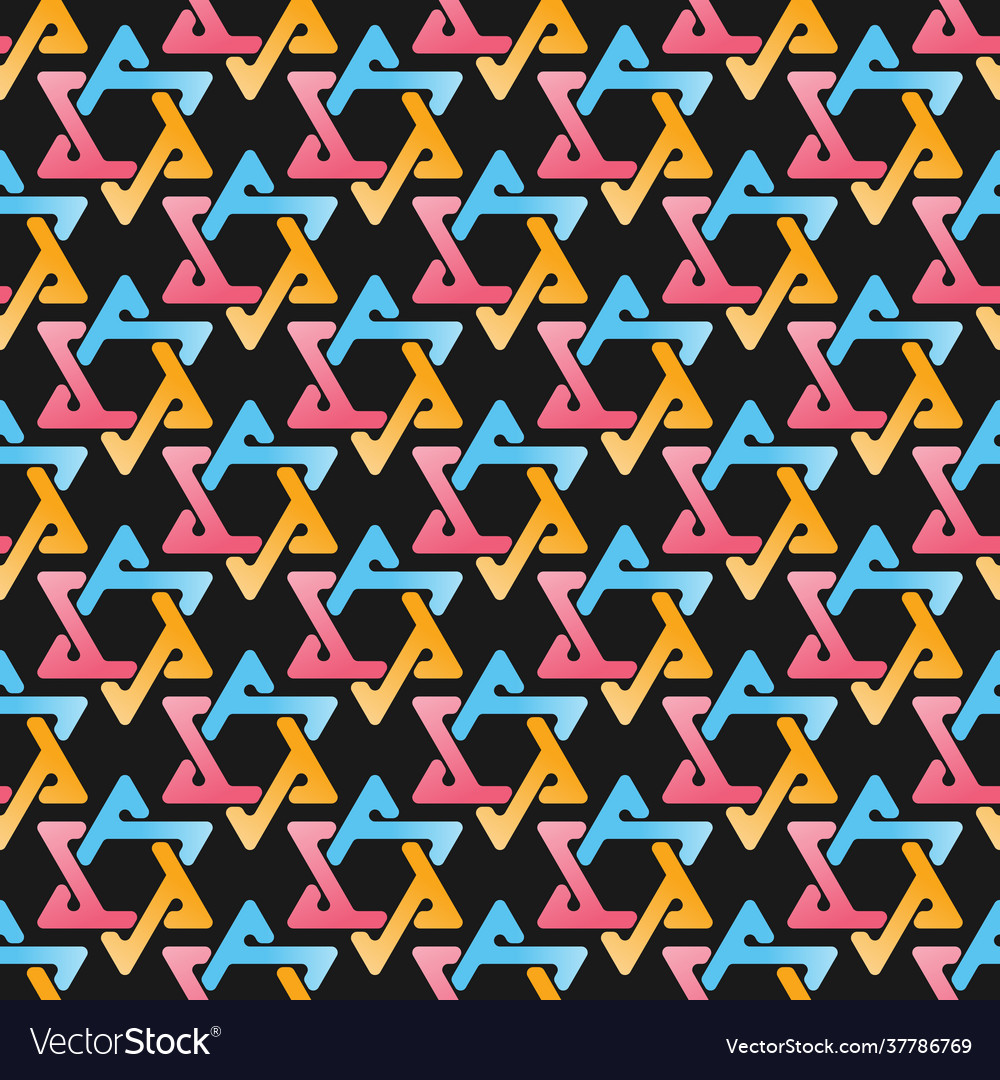 Seamless color pattern interlocking triangles