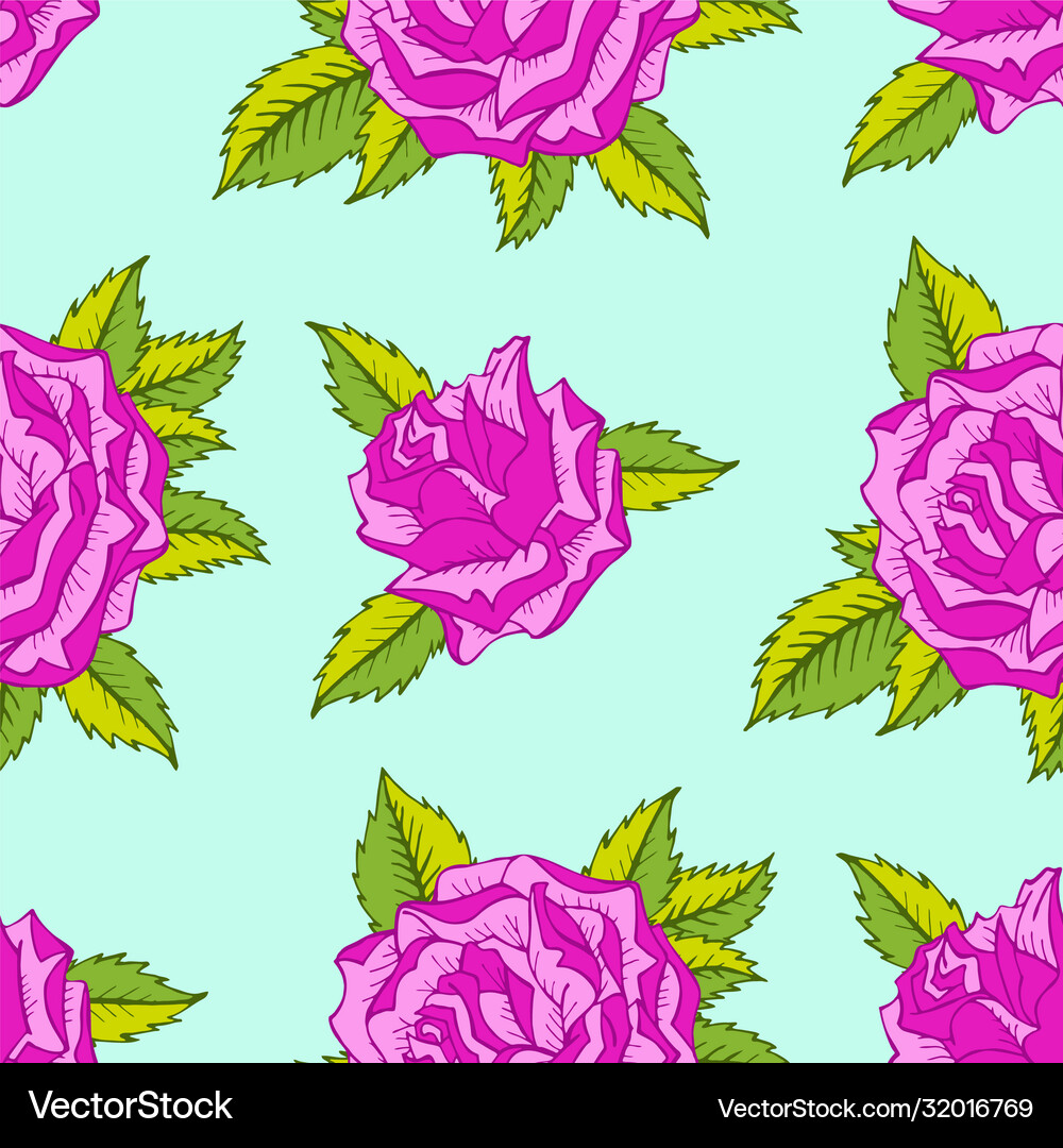 Seamless pattern with roses Royalty Free Vector Image