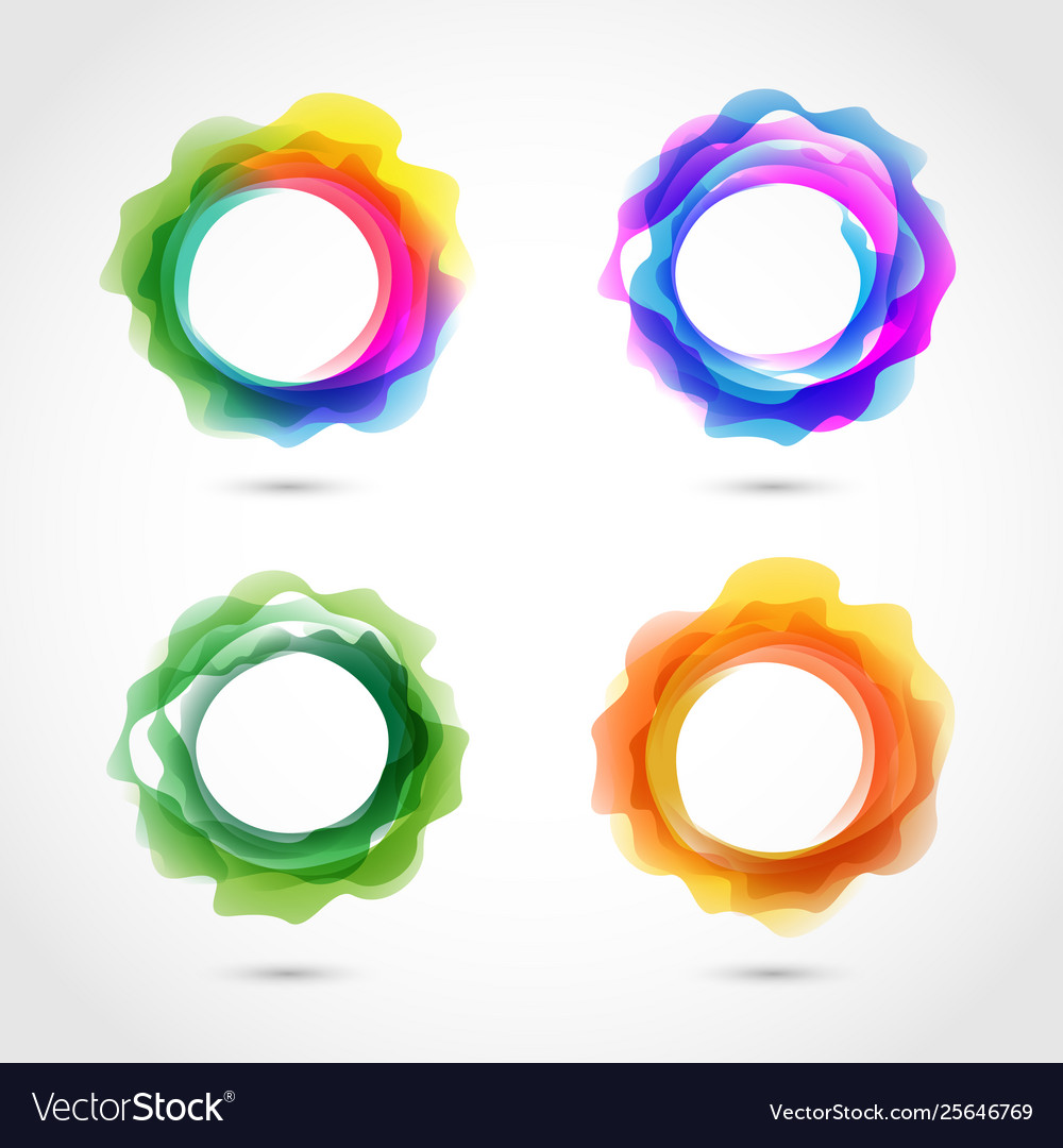 Set colorful abstract circles vector image Set colorful abstract circles