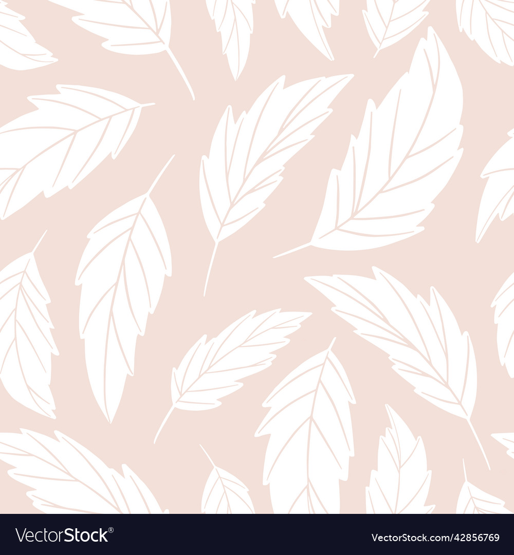 Subtle neutral botanical pattern design with white