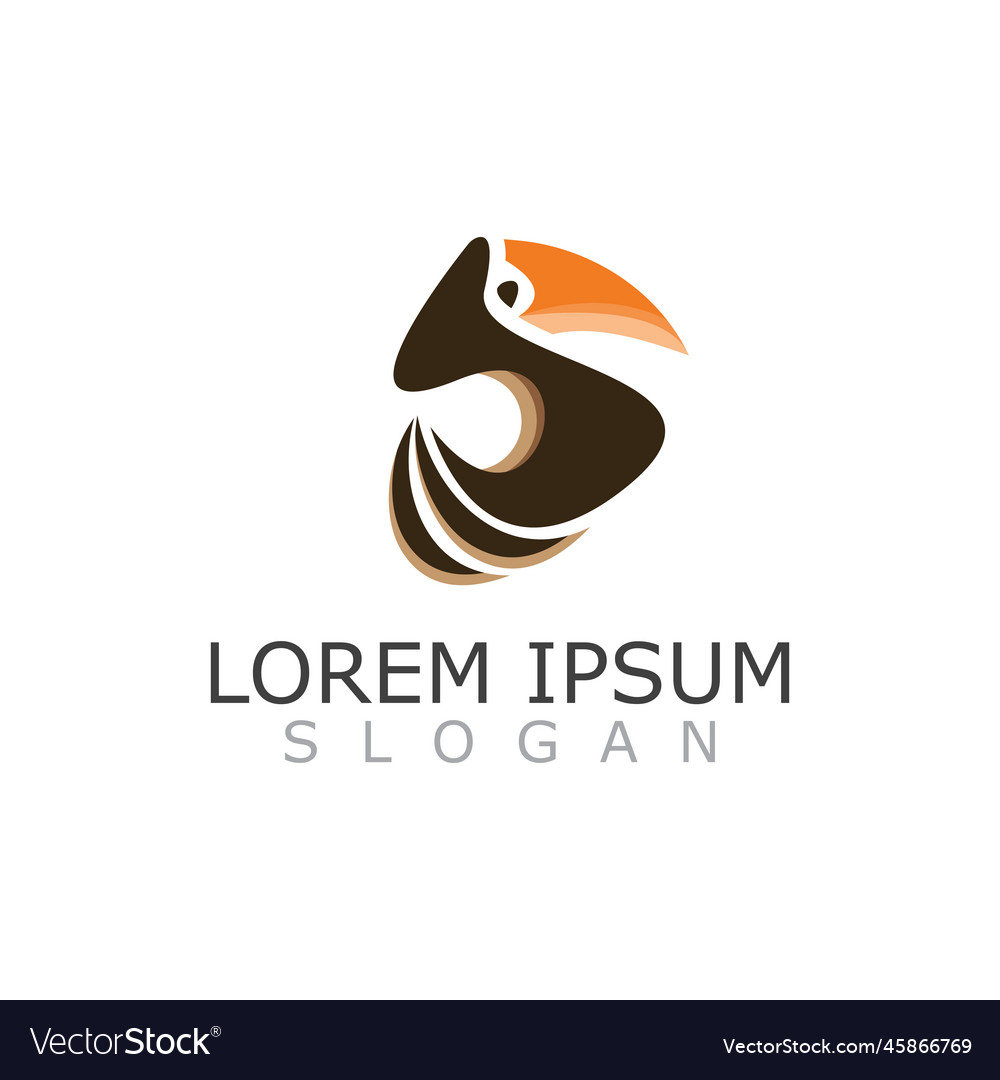 Toucan simple logo design image bird