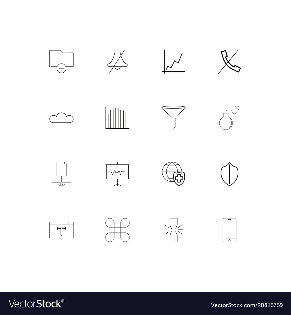 Web linear thin icons set outlined simple