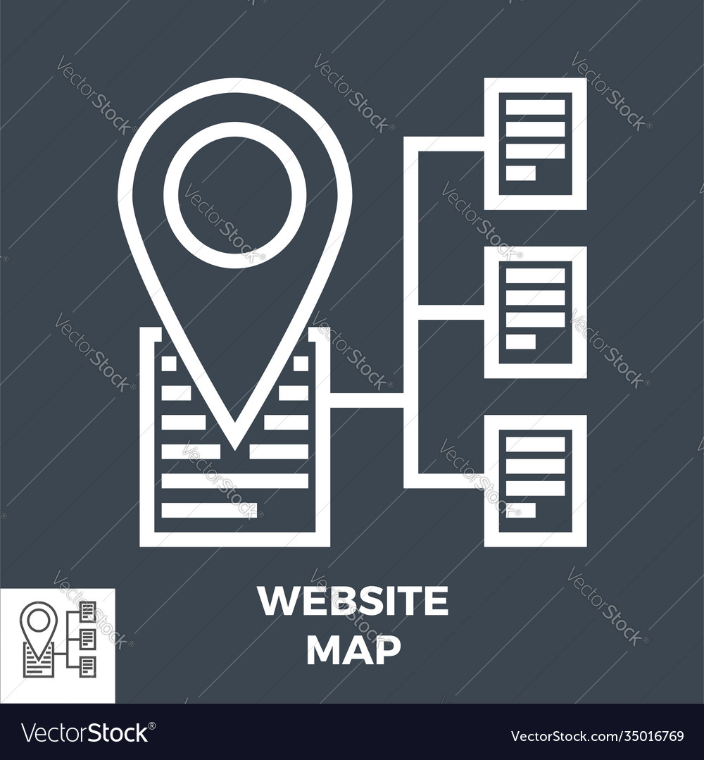 Website map line icon vector image Website map line icon