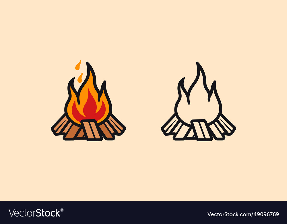 Wild campfire moments Royalty Free Vector Image