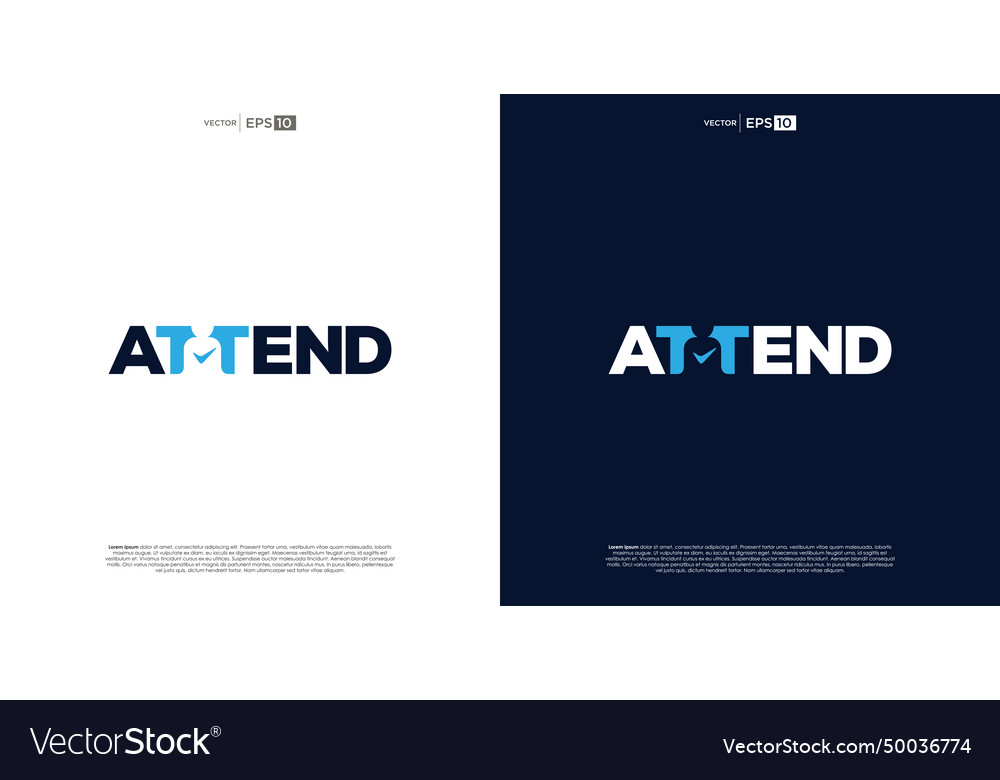 Attend wordmark logo template Royalty Free Vector Image