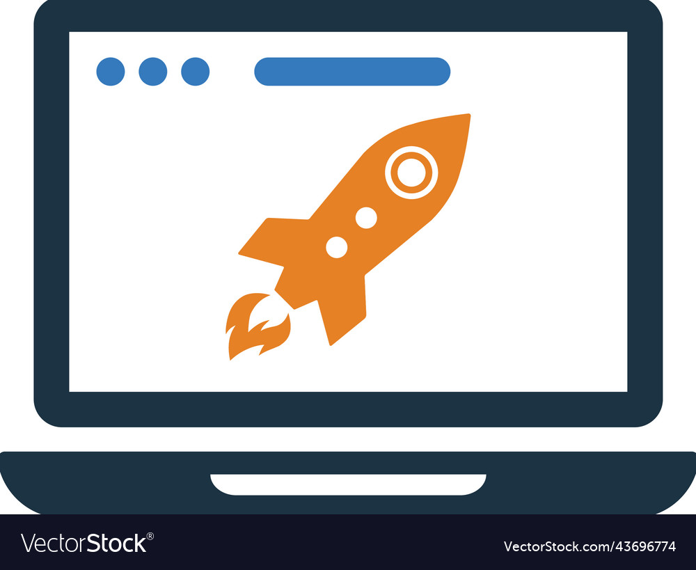 Browser launch icon simple editable graphics