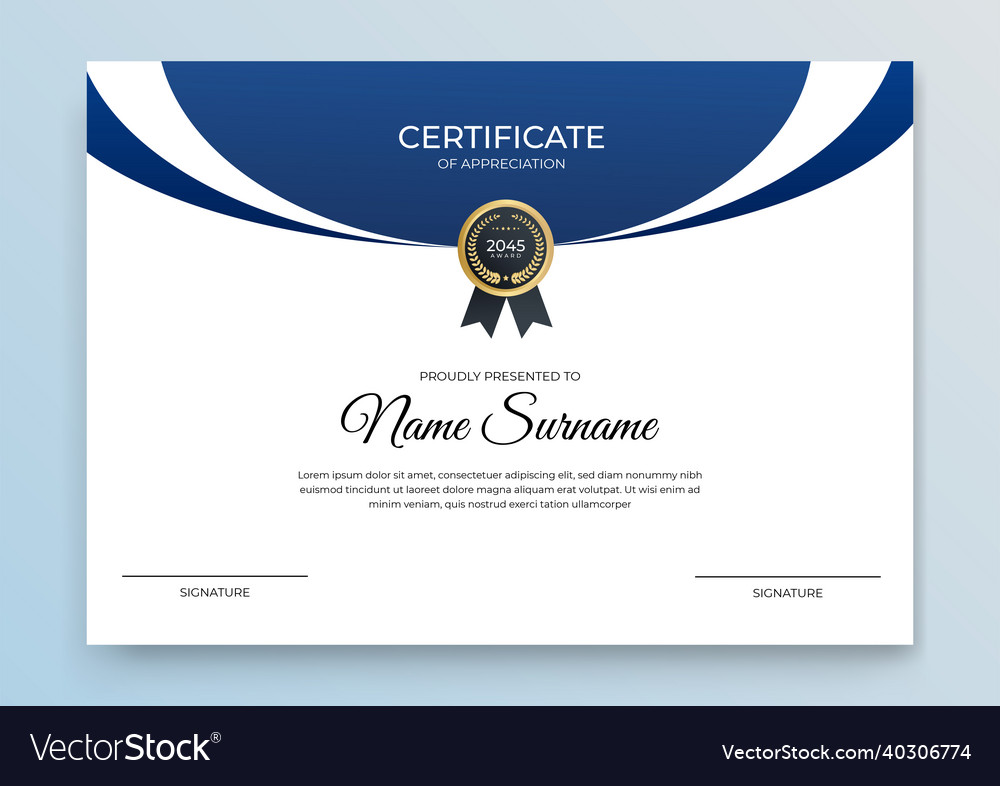 Certificate template banner with abstract Vector Image