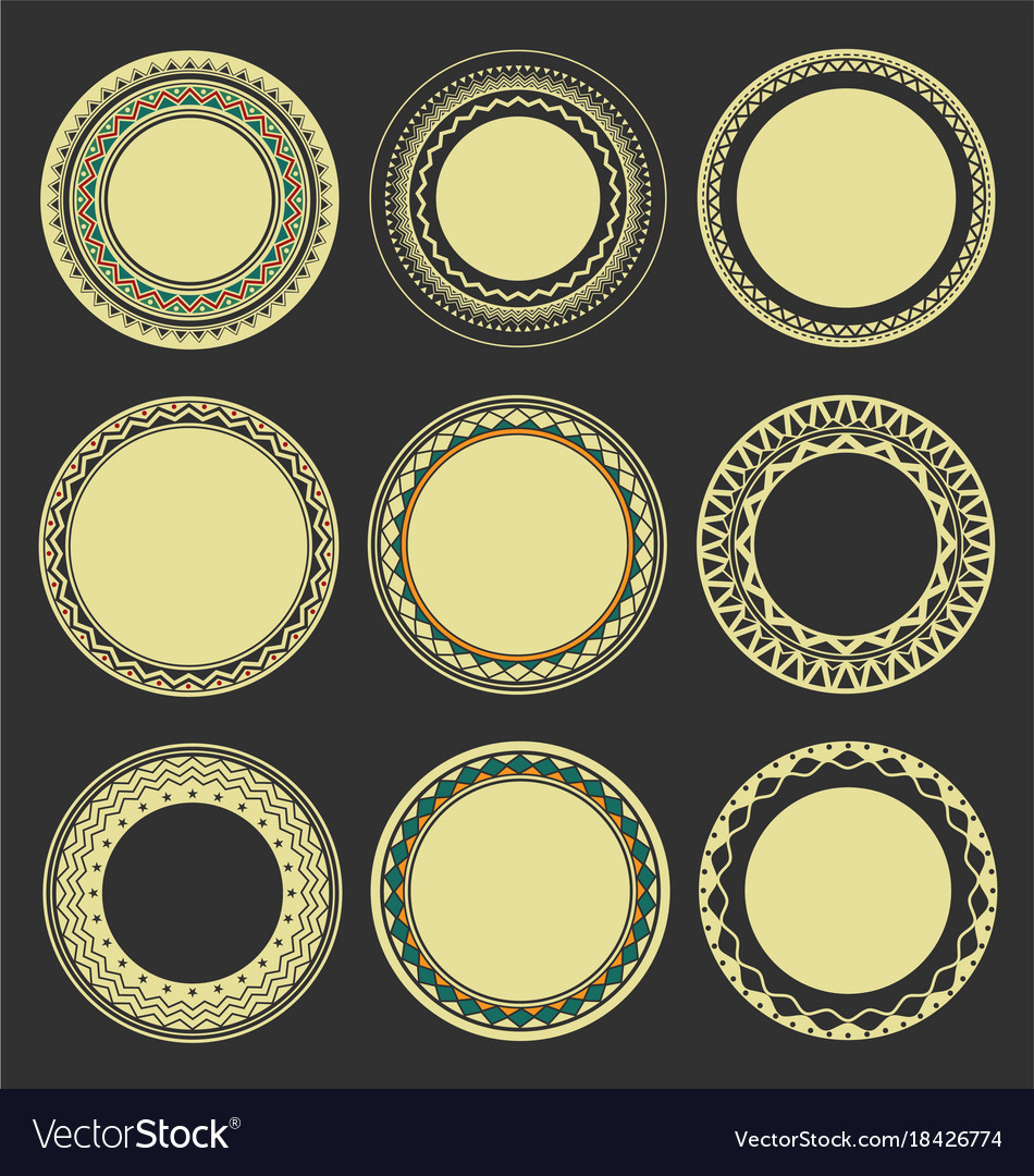 Collection round decorative border frames Vector Image