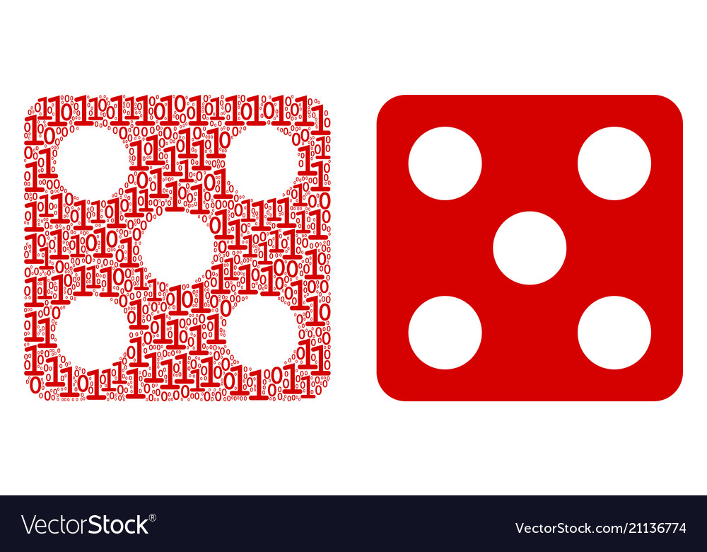 Dice composition of binary digits Vector Image Dice composition of binary digits