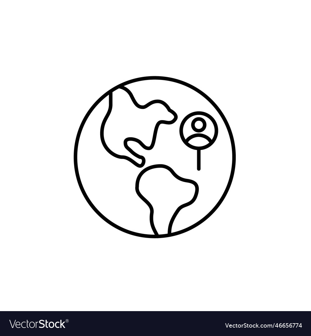 Earth globe with user pin pointer customer vector image Earth globe with user pin pointer customer