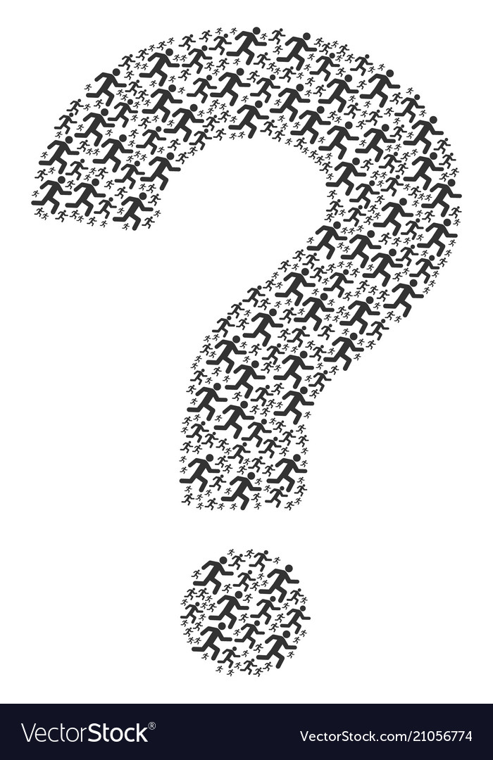 Faq composition of running man icons