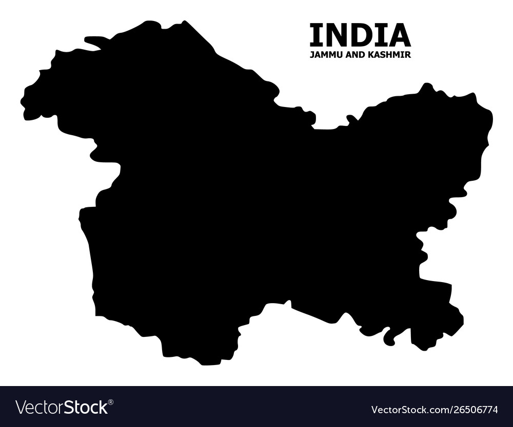 Flat map jammu and kashmir state Royalty Free Vector Image