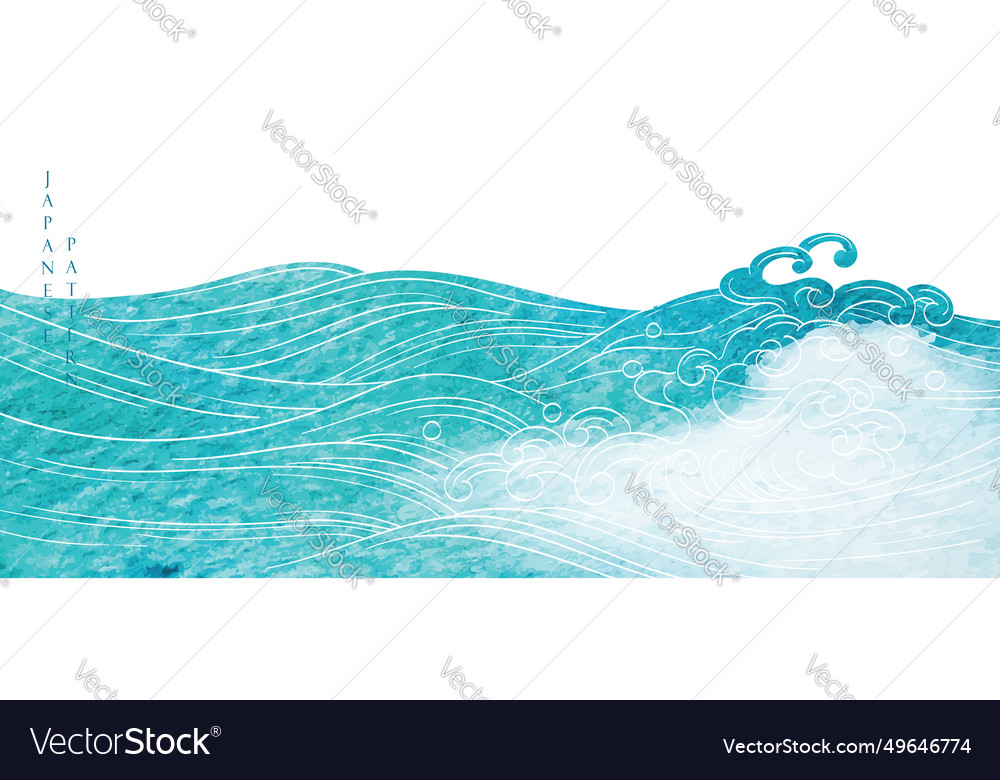 Japanese background with watercolor texture Vector Image