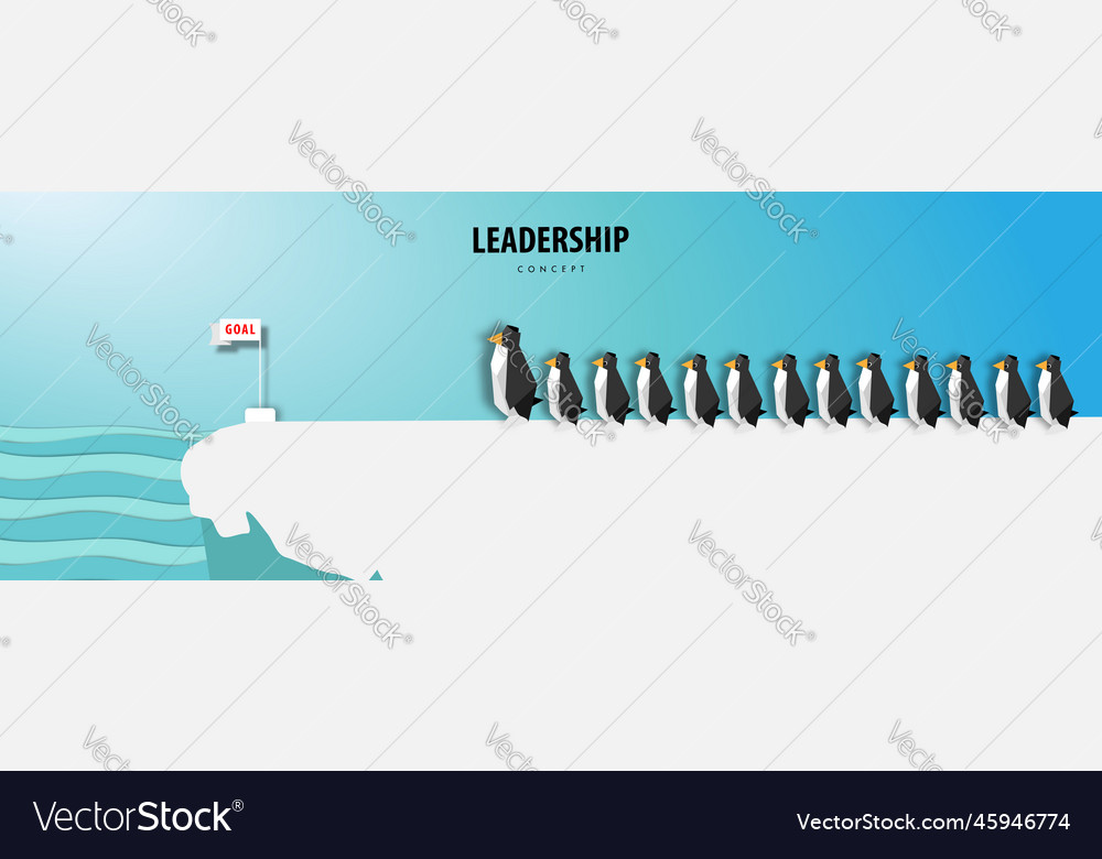 Leadership concept with leader of a group Vector Image