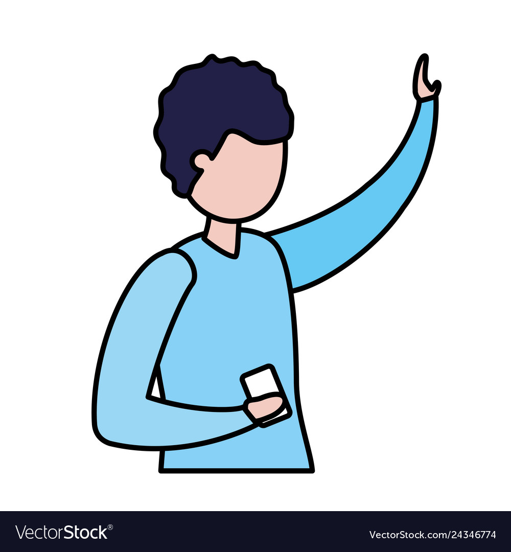 Man With Smartphone Avatar Character Royalty Free Vector