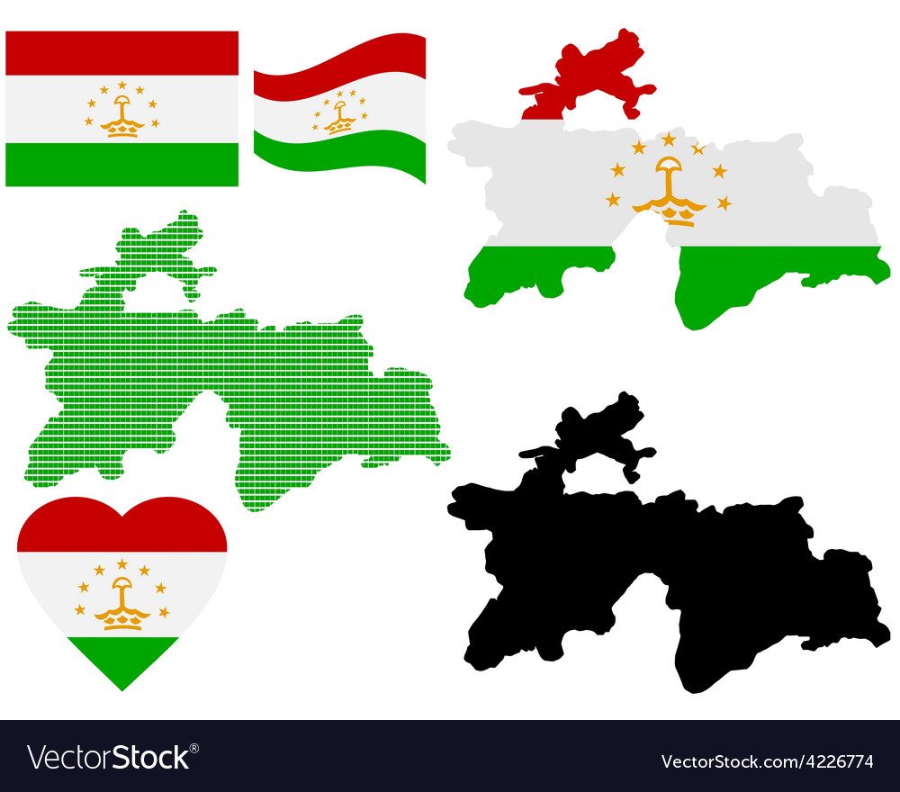 Таджикистан карта флаг