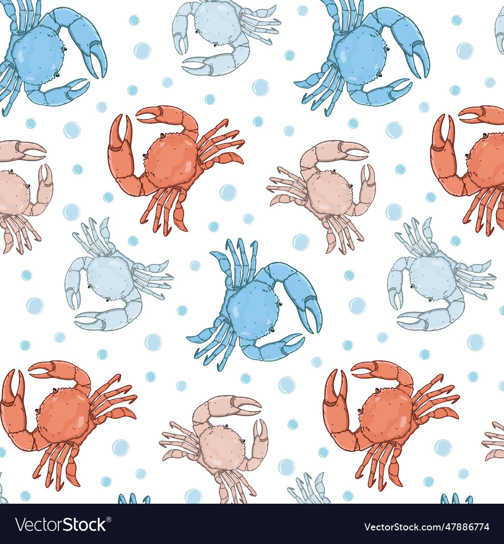 Multicolored crabs in a pattern