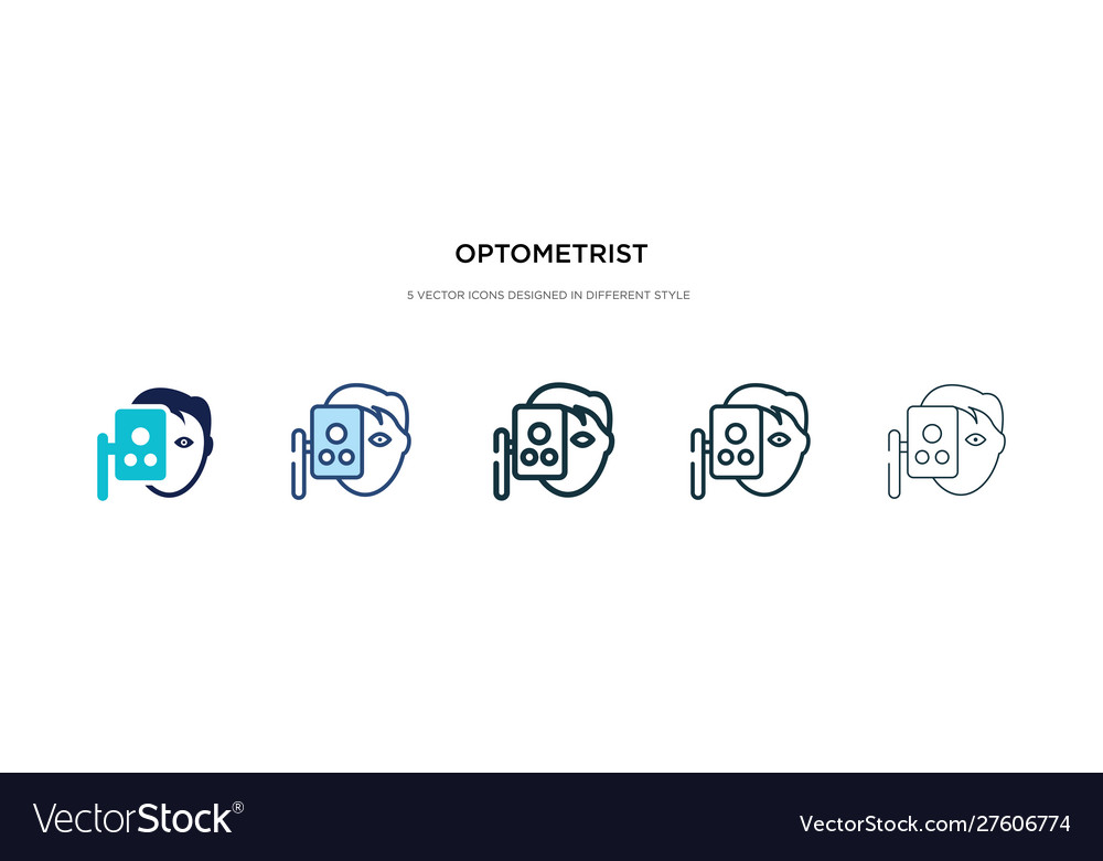 Optometrist icon in different style two colored