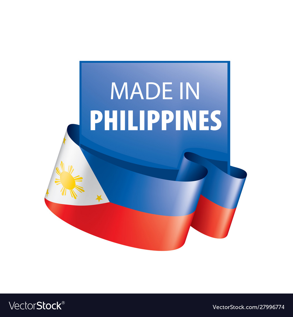 Philippines flag on a white Royalty Free Vector Image