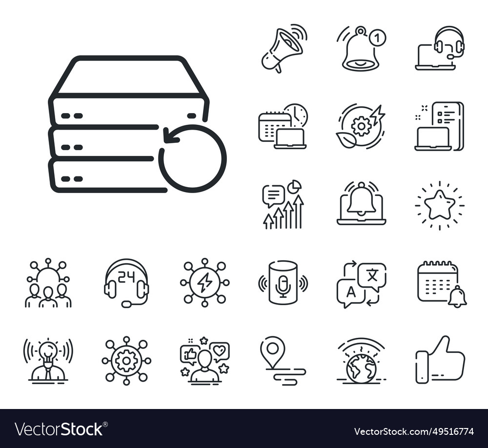 Recovery server line icon backup data sign