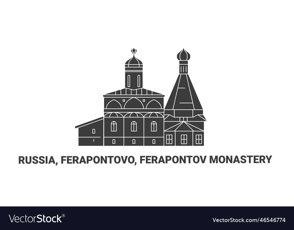 Russia ferapontova church travel landmark Vector Image