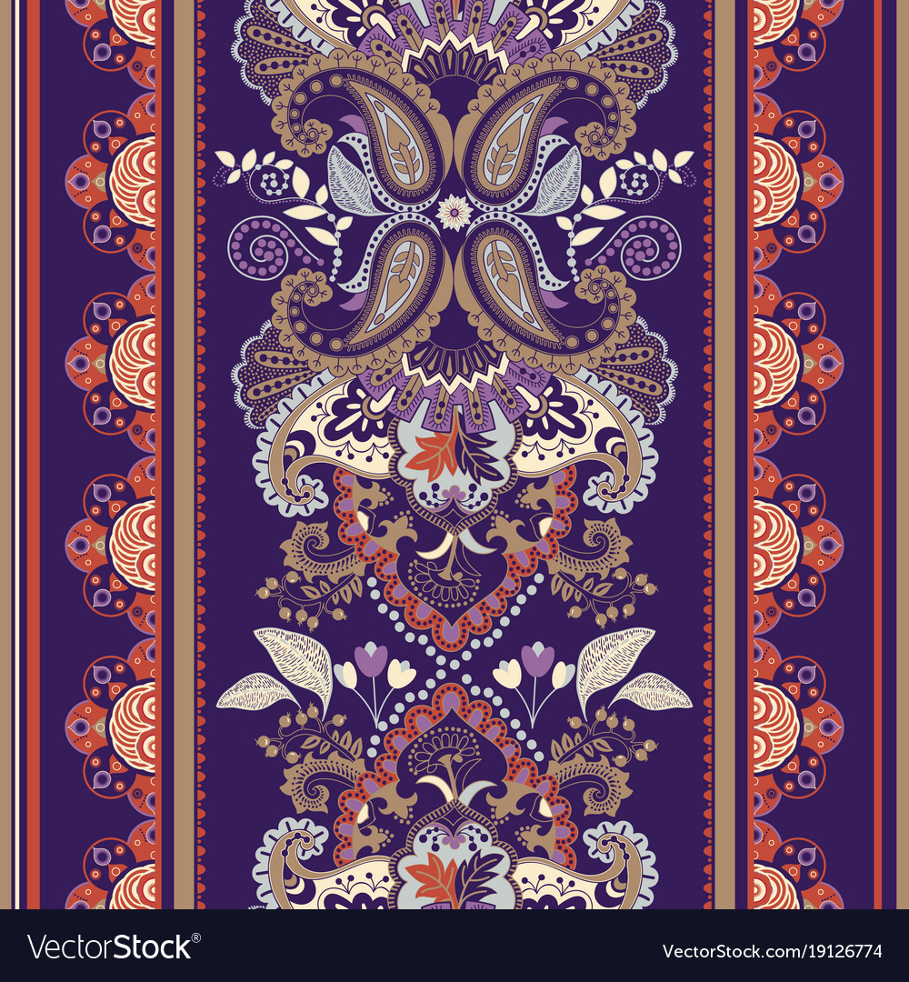 Seamless border with decorative ethnic Royalty Free Vector