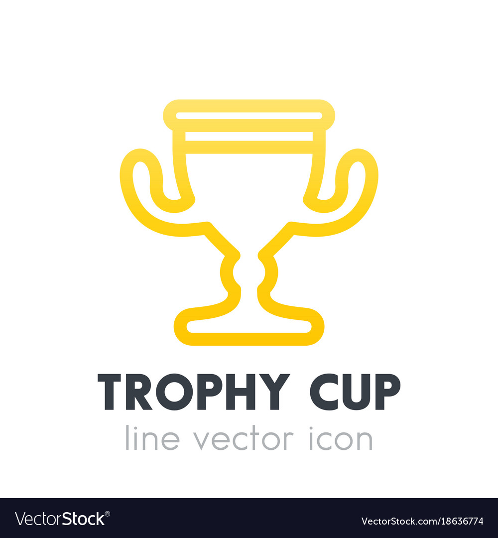 Trophy cup goblet line icon