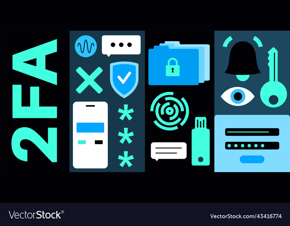 Two factor authentication vector image Two factor authentication
