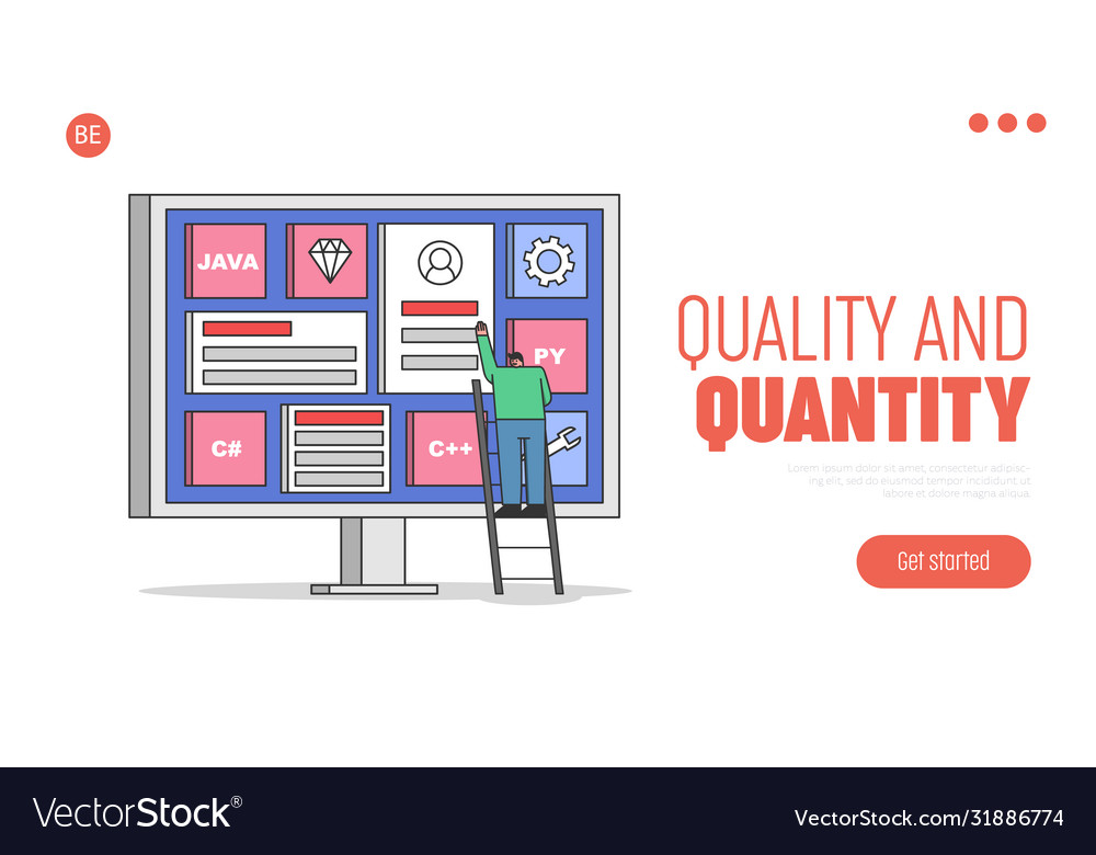 Web development and analysis landing page vector image Web development and analysis landing page