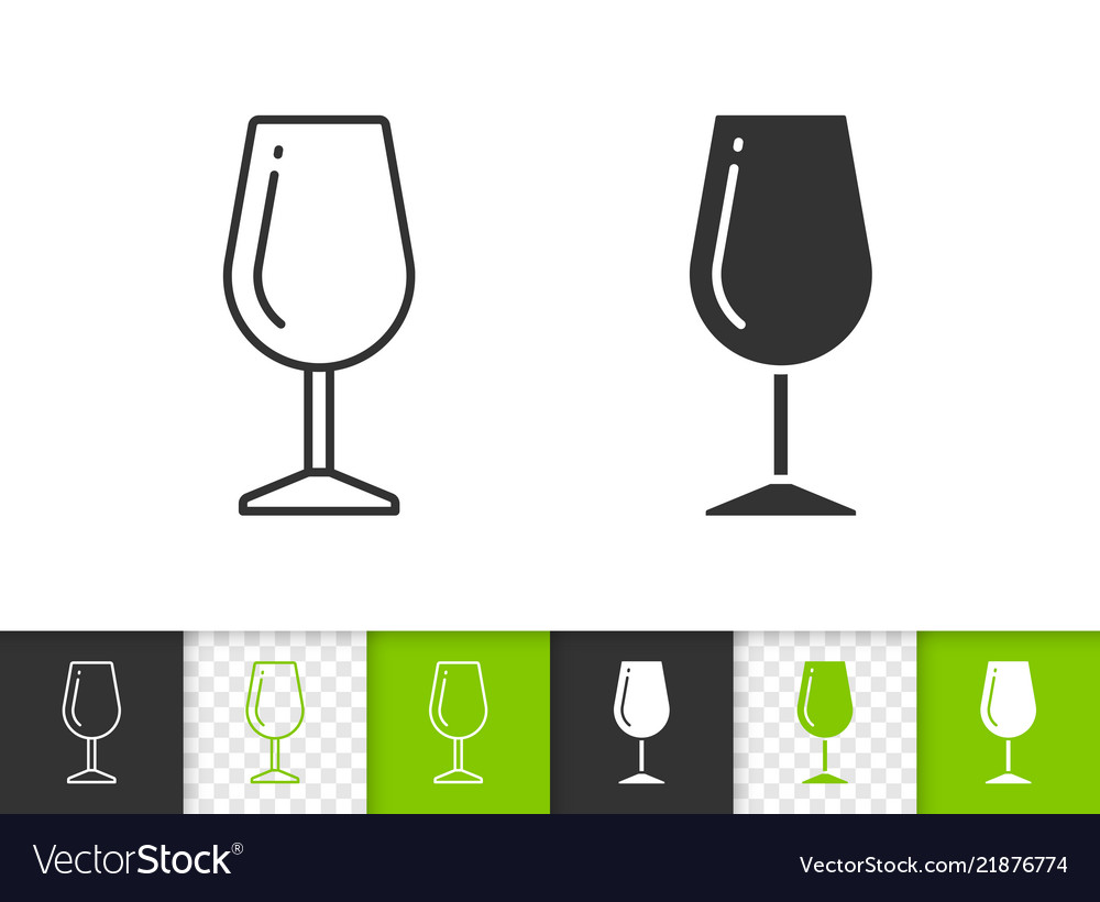 Wine glass simple black line icon vector image Wine glass simple black line icon