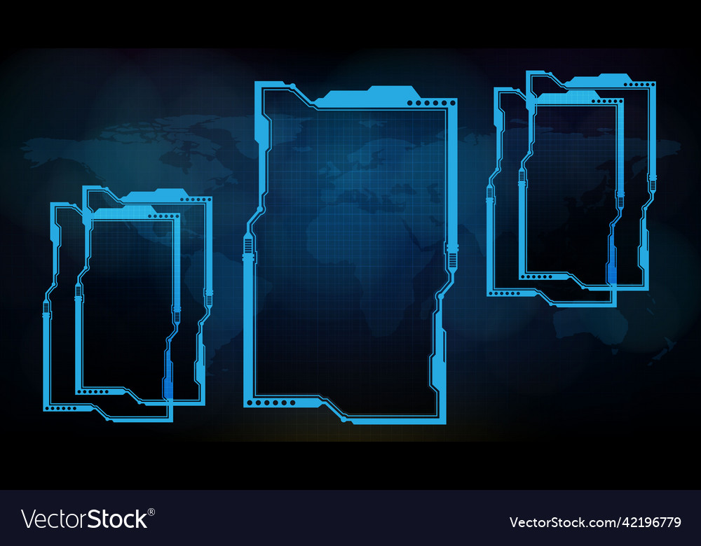 Abstract background of sci fi frame hud ui lower vector image Abstract background of sci fi frame hud ui lower