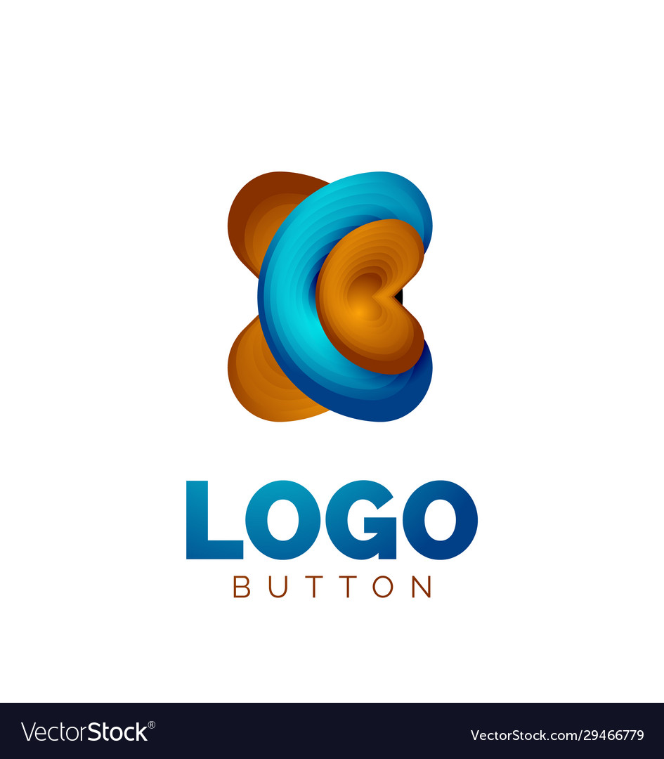 Abstract round shape logo template minimal vector image Abstract round shape logo template minimal