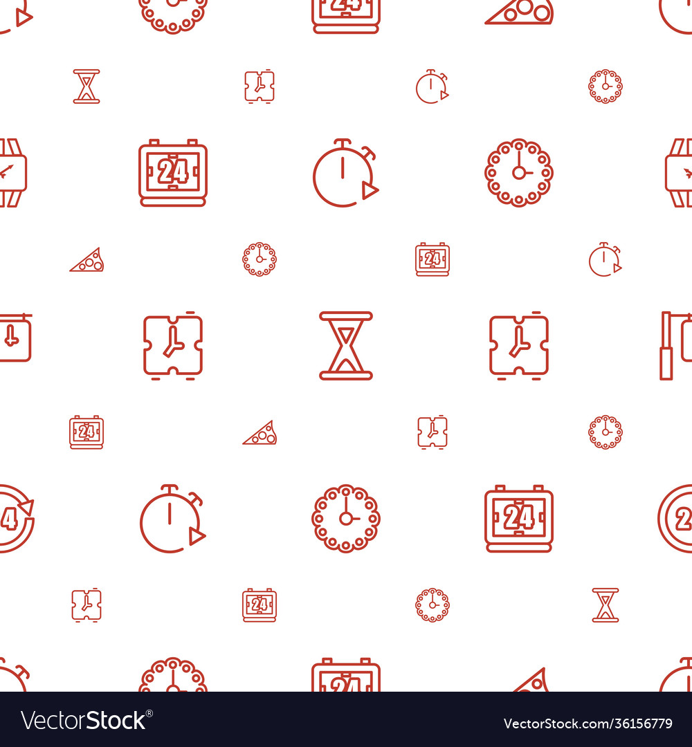 Clock icons pattern seamless white background vector image Clock icons pattern seamless white background