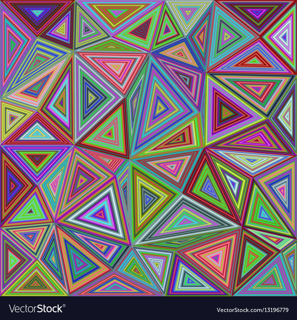 Colorful Triangle Mosaic Tile Background Design Vector Image