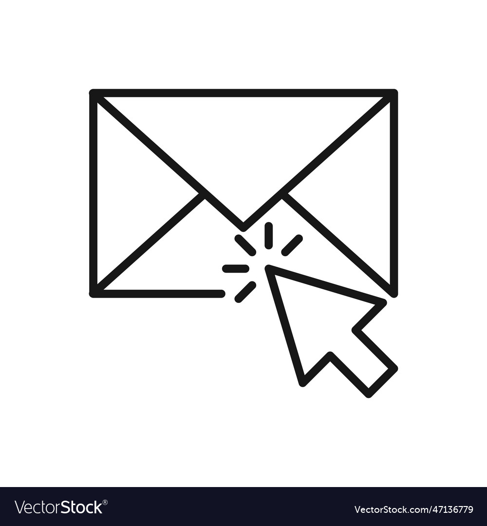 Editable icon of click message isolated on white vector image Editable icon of click message isolated on white