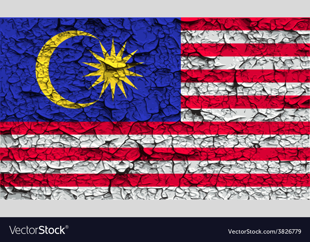 Flag of malaysia with old texture