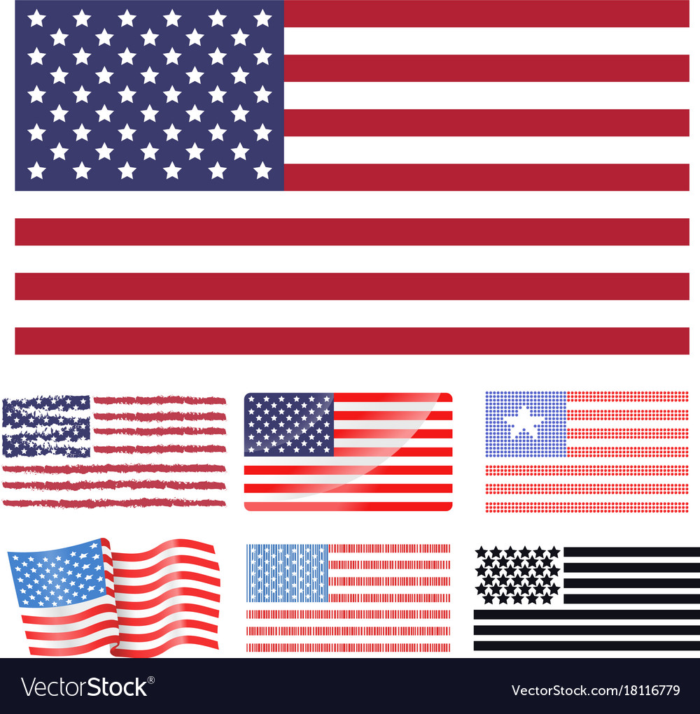 Independence day usa flags united states american Vector Image