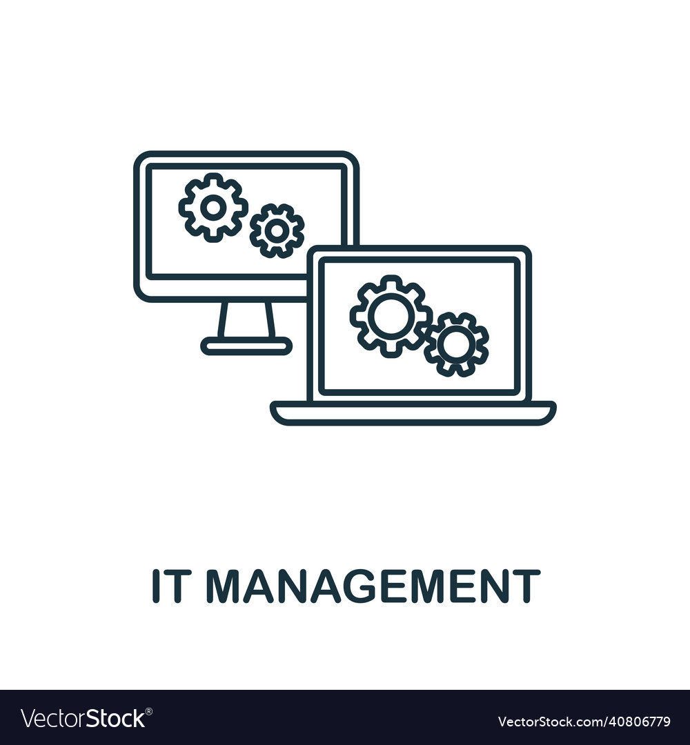 It management icon line element from company vector image It management icon line element from company
