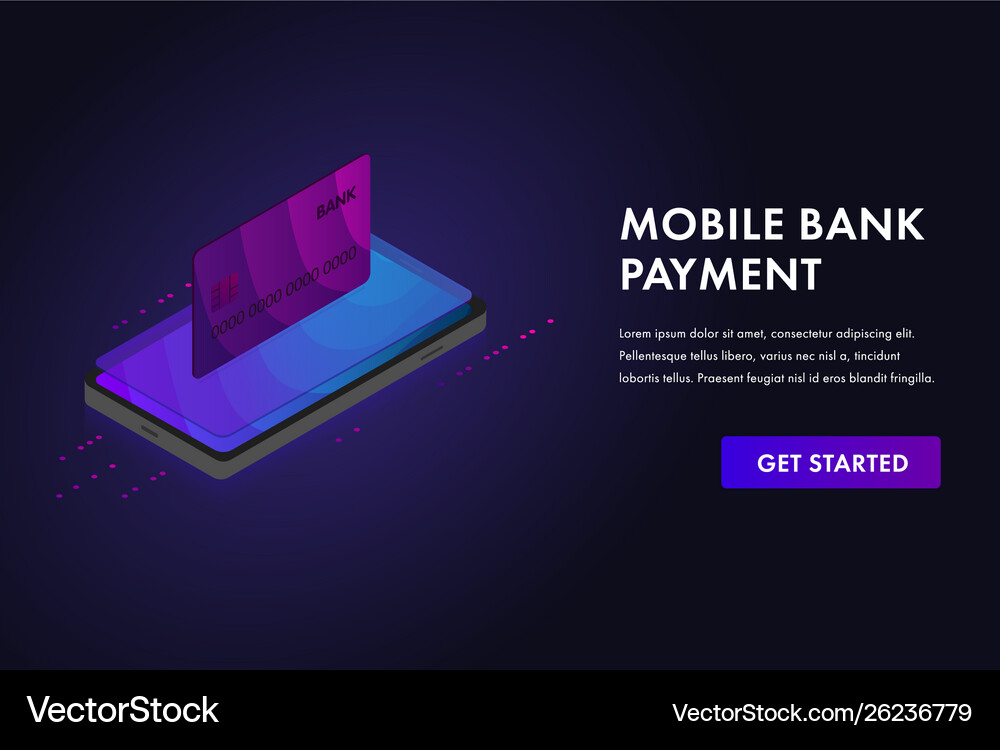 Mobile Banking Payment Template Concept Royalty Free Vector
