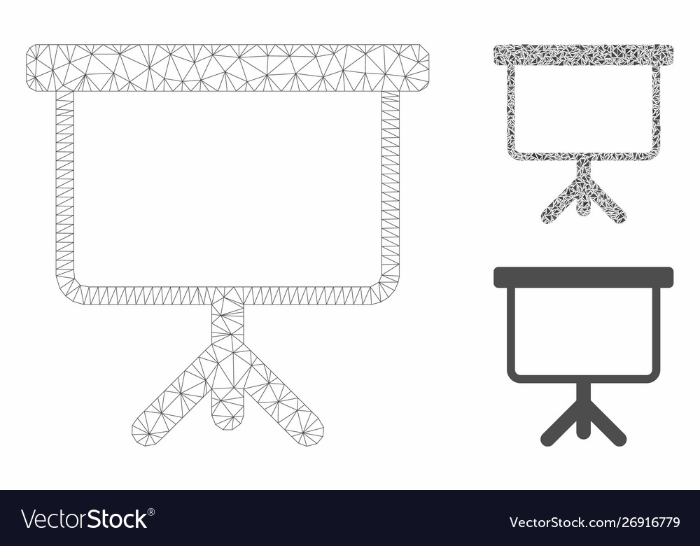 Projection board mesh 2d model and triangle vector image Projection board mesh 2d model and triangle
