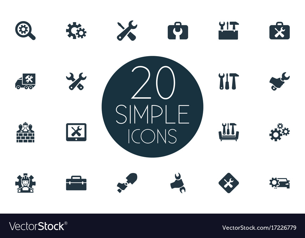 Set of simple fixing icons