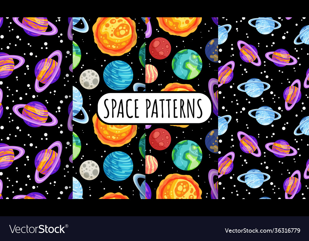 Set space seamless pattern background vector image Set space seamless pattern background
