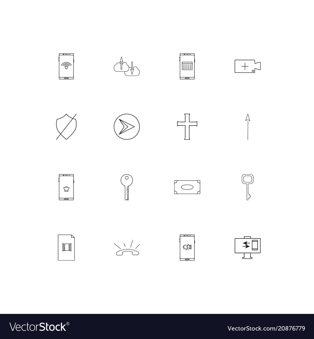 Web linear thin icons set outlined simple