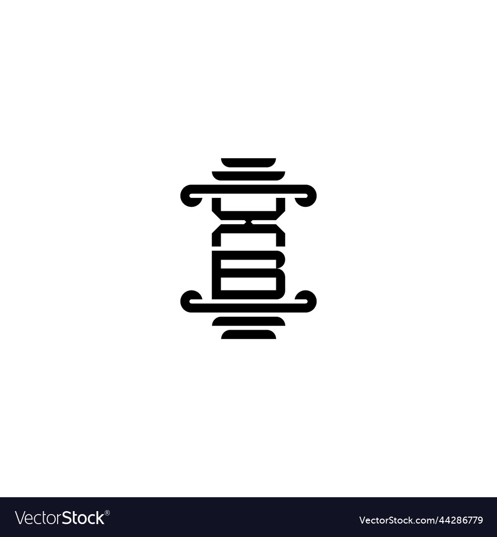 Xb Säule Konzept Logo Initial mit hohem vector image Xb Säule Konzept Logo Initial mit hohem
