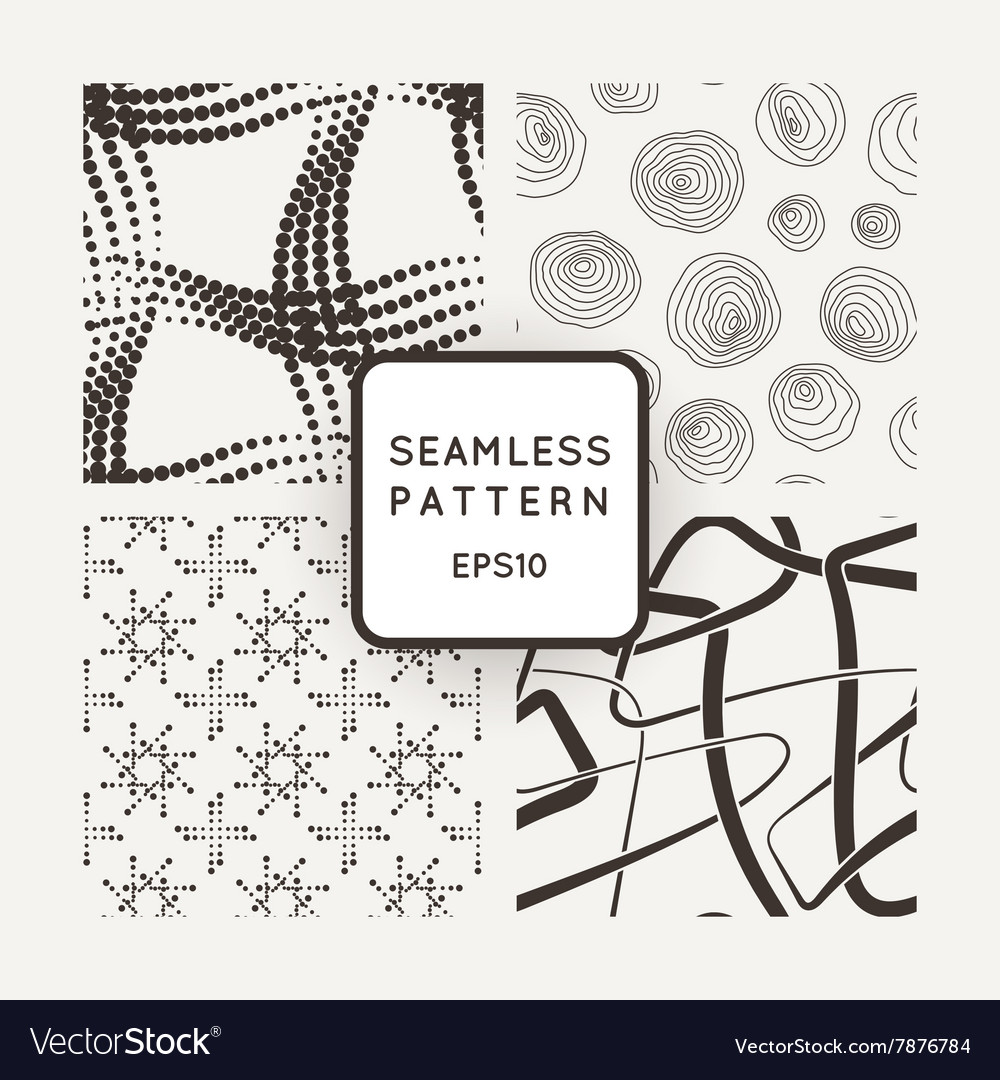 A set of four seamless patterns squares