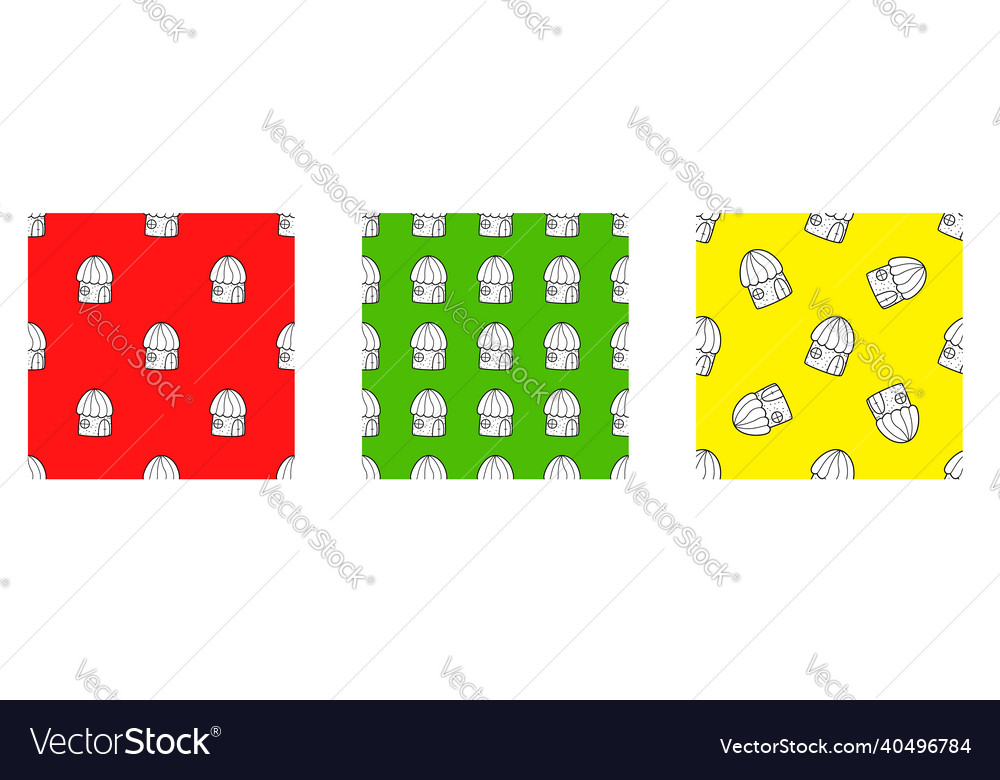 A set of seamless patterns from black vector image A set of seamless patterns from black