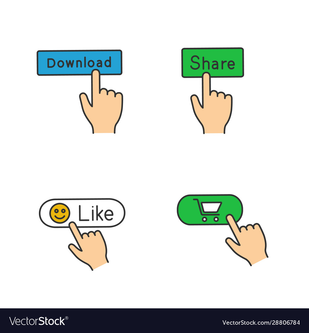 App buttons color icons set Vector Image App buttons color icons set